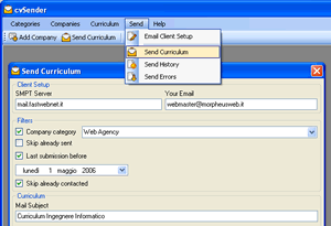 Screenshot of CV Sender