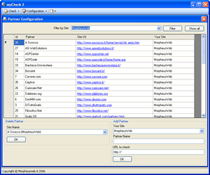 Screenshot of Web Partner Check